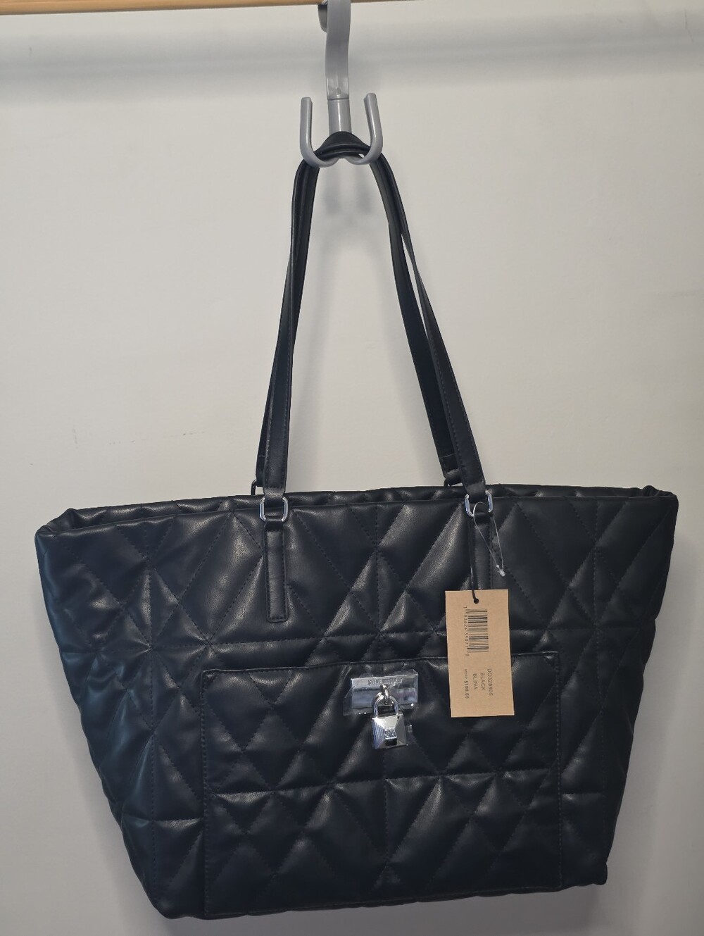 Steve Madden Black Quilted Tote Bag